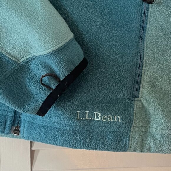 L.L. Bean women's fleece jacket liner small blue two-tone snow winter - Picture 4 of 9